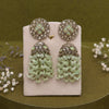 Pista Green Color Kundan Earrings (KDE882PGRN)