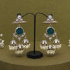 Rama Green Color Kundan Earrings (KDE883RGRN)