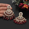 Maroon Color Kundan Earrings (KDE898MRN)