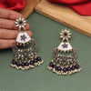 Blue Color Kundan Earrings (KDE916BLU)