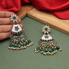 Green Color Kundan Earrings (KDE916GRN)