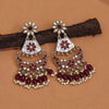 Maroon Color Kundan Earrings (KDE916MRN)