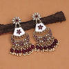 Purple Color Kundan Earrings (KDE916PRP)