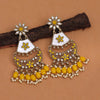 Yellow Color Kundan Earrings (KDE916YLW)