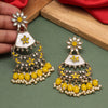 Yellow Color Kundan Earrings (KDE916YLW)