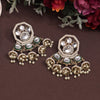 White Color Kundan Earrings (KDE917WHT)