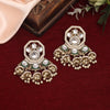 White Color Kundan Earrings (KDE917WHT)