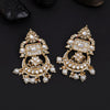 White Color Kundan Earrings (KDE921WHT)