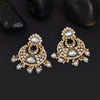 White Color Kundan Earrings (KDE922WHT)