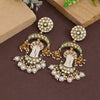 White Color Kundan Earrings (KDE923WHT)