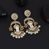 White Color Kundan Earrings (KDE923WHT)