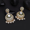 White Color Kundan Earrings (KDE924WHT)