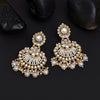 White Color Kundan Earrings (KDE925WHT)