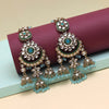 Sky Blue Color Kundan Earrings (KDE926SBLU)