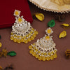 Yellow Color Kundan Earrings (KDE927YLW)