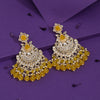 Yellow Color Kundan Earrings (KDE927YLW)