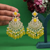 Yellow Color Kundan Earrings (KDE927YLW)