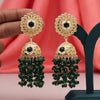 Green Color Kundan Earrings (KDE929GRN)