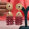 Magenta Color Kundan Earrings (KDE929MNT)