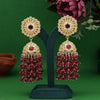 Magenta Color Kundan Earrings (KDE929MNT)