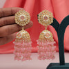 Pink Color Kundan Earrings (KDE929PNK)