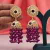 Purple Color Kundan Earrings (KDE929PRP)