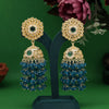 Turquoise Blue Color Kundan Earrings (KDE929TBLU)