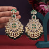 Green Color Kundan Earrings (KDE931GRN)