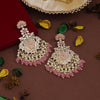 Pink Color Kundan Earrings (KDE931PNK)