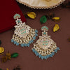 Sky Blue Color Kundan Earrings (KDE931SBLU)