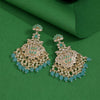 Sky Blue Color Kundan Earrings (KDE931SBLU)