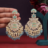 Sky Blue Color Kundan Earrings (KDE931SBLU)