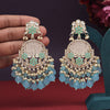 Sky Blue Color Kundan Earrings (KDE934SBLU)