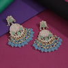 Sky Blue Color Kundan Earrings (KDE934SBLU)