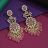 Pink Color Kundan Earrings (KDE935PNK)