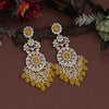 Yellow Color Kundan Earrings (KDE935YLW)