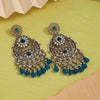 Turquoise Blue Color Kundan Earrings (KDE936TBLU)