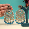 Turquoise Blue Color Kundan Earrings (KDE936TBLU)