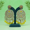 Yellow Color Kundan Earrings (KDE936YLW)