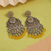 Yellow Color Kundan Earrings (KDE936YLW)