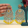 Yellow Color Kundan Earrings (KDE936YLW)