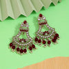 Maroon Color Kundan Earrings (KDE937MRN)