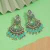 Sky Blue Color Kundan Earrings (KDE937SBLU)