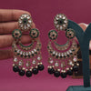 Black Color Kundan Earrings (KDE938BLK)