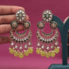 Parrot Green Color Kundan Earrings (KDE938PGRN)