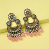 Pink Color Kundan Earrings (KDE938PNK)