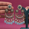 Sky Blue Color Kundan Earrings (KDE938SBLU)