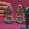 Turquoise Blue Color Kundan Earrings (KDE938TBLU)