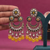 Yellow Color Kundan Earrings (KDE938YLW)