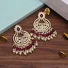 Magenta Color Kundan Earrings (KDE939MNT)